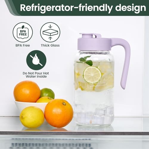 Mason Jar Pitcher, 64 oz, Glass Pitcher - Image 5