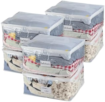 6 Pack Clear Clothes Storage Bags by BOPART-ENJOYYOURLIFEALWAYSBYYOURSIDE