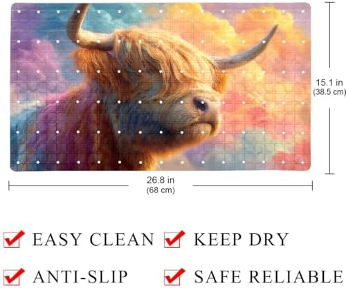 Bath Tub Shower Mat, Washable Bathtub Floor Mats, Suction Cups and Drain Holes - Image 4