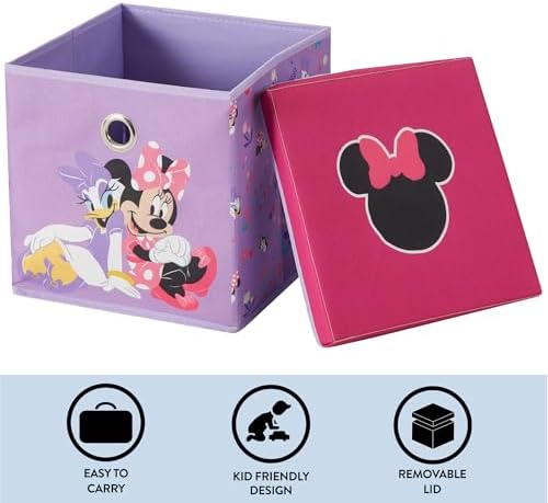 Idea Nuova Disney Minnie Mouse Collapsible Fabric Storage Cube, 10” Organizer - Image 3