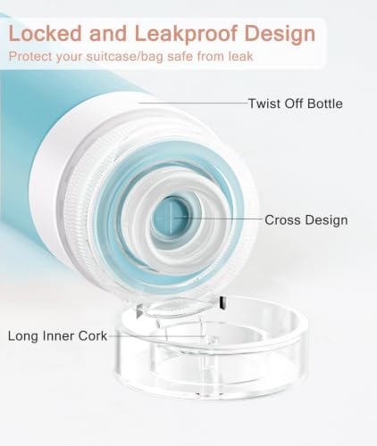 Quatish Travel Bottles for Toiletries 6 Pack, Original Patented Leakproof 3 oz - Image 2