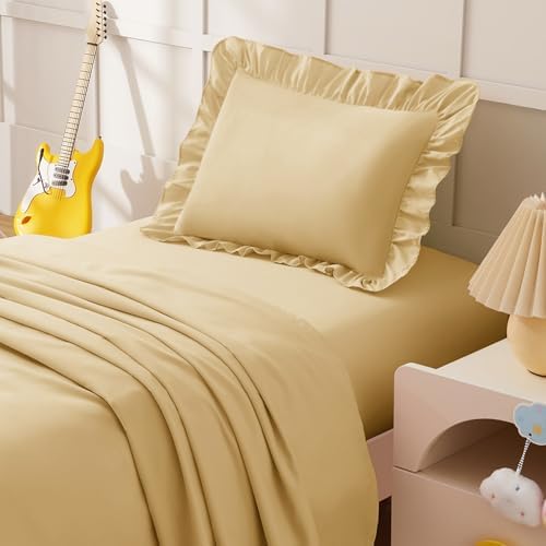 KKJIAF 3 Piece Gold Toddler Sheet Set - Image 3