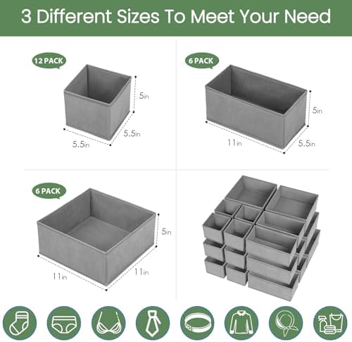 Criusia Drawer Organizer Clothes, 24 Pack Underwear Drawer Organizers, Foldable - Image 4