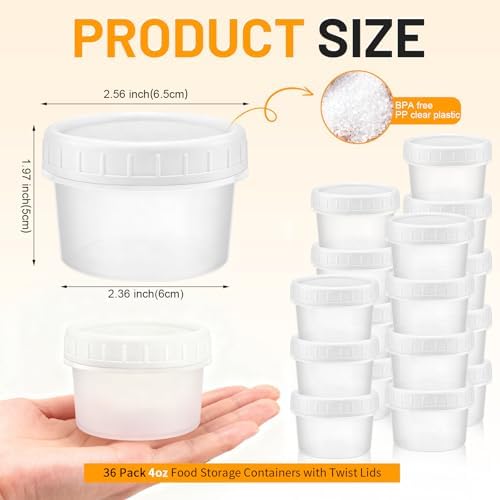 24 Pack 4 oz Food Storage Jars - Image 2