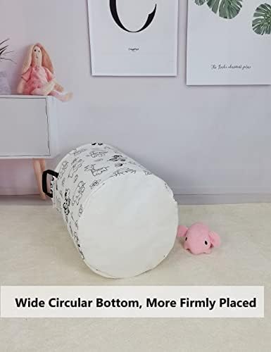QUEENLALA Large Foldable Round Storage Basket Laundry Hamper - Image 6