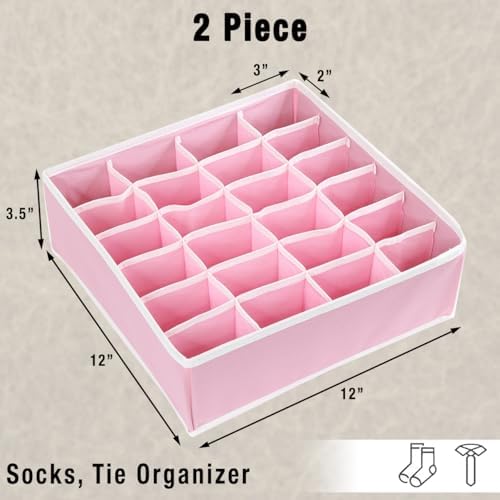 Simple Houseware 2 Pack Closet Sock Organizer, 24 Cell - Image 2