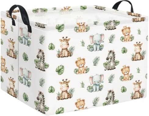 Rectangular Kids Basket Baby Girl Basket Fabric Storage Bin Organizer Box Room by HIYAGON