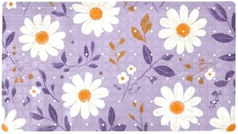 Bathtub Mat Non Slip 26.8x15.1 Inch, Daisy Flowers Shower Mat by Anna+Cowper