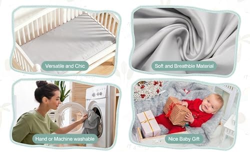 4 Pack Bassinet Fitted Sheets Compatible - Image 4