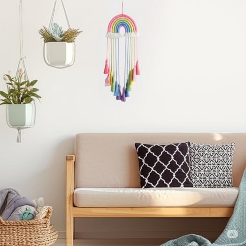 Rainbow Macrame Wall Hanging, Girls Room Decor - Image 4