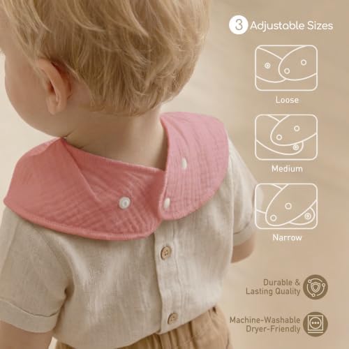 8 Pack Muslin Baby Bandana Bibs - Image 4