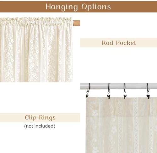 ASPMIZ Linen Valances for Windows Double Layers Valance Curtains Farmhouse - Image 6