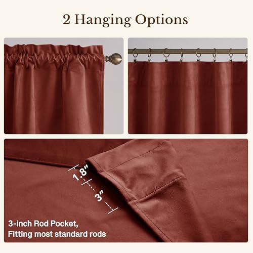 StangH Rust Classic Velvet Valance 52x18 Inch, 1 Panel - Image 4