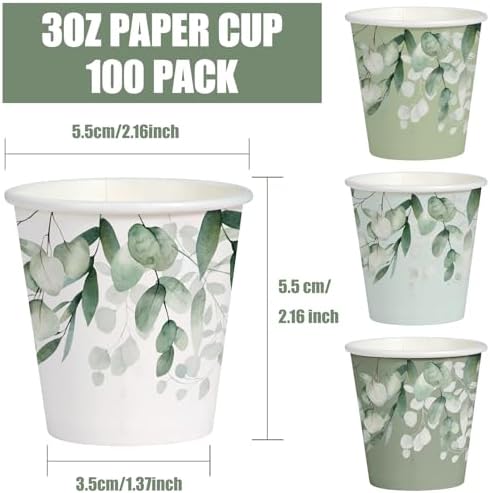 WRAPAHOLIC 3oz Eucalyptus Leaves Bathroom Cups - Image 2