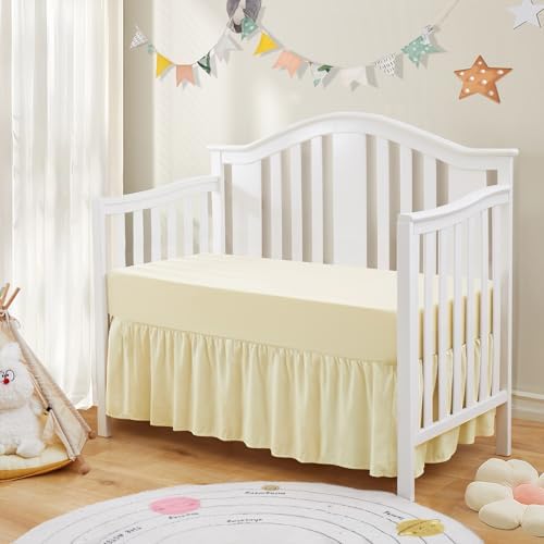 SiinvdaBZX 2-Piece Set Ruffled Crib Skirt & Crib Sheet - Image 2