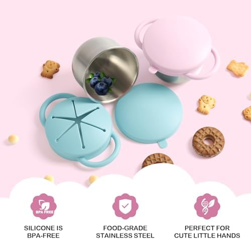 Daximo 2 Pack Snack Cups for Toddlers Spill Proof - Image 4