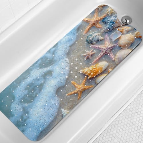 LNOND Summer Beach Bathtub Mat Non Slip, 40 X 16 Inch Tub Mat by Lnond