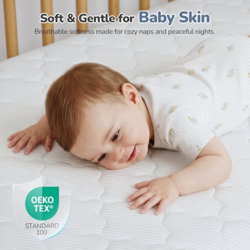 Crib Mattress Protector 2 Pack, Waterproof Fitted Crib Sheets - Image 4