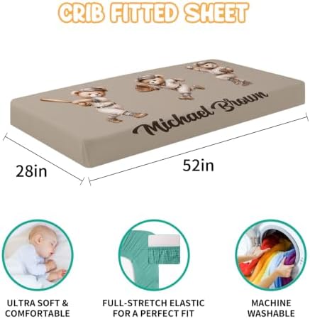 Custom Baby Boy Minky Crib Bedding Set, Bear Bedding 3 Pcs Set - Image 3