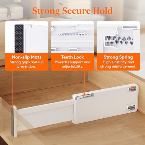 Lifewit 4" High Upgrade Drawer Divider, Adjustable Drawer Organizer Clothes - Image 5