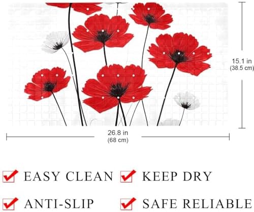 Bathtub Mat Non Slip 26.8x15.1In, Bathroom Decor PVC Shower Mats - Image 4