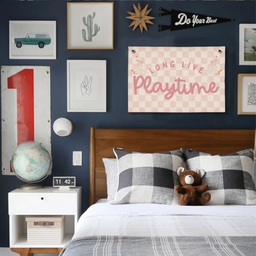 Playroom Wall Decor, Toddler Goose Playroom Decor Hanging Linen Banner - Image 4