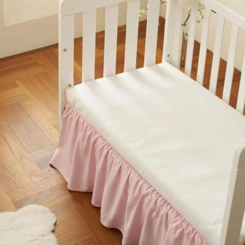 Crib Skirt Dust Ruffle 14" Drop, Fits 28" x 52" - Image 4