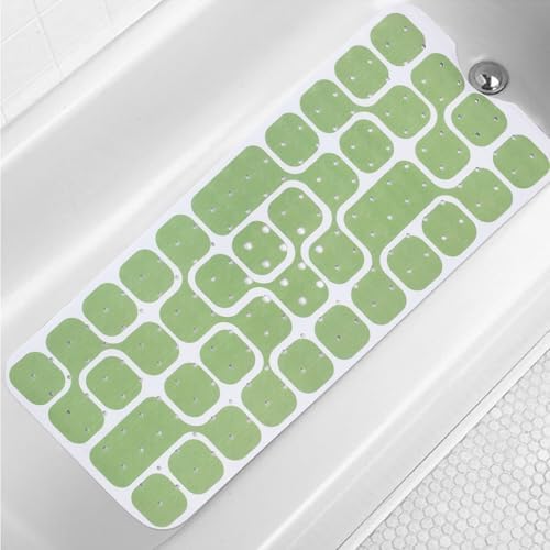 Bathtub Mat Non Slip 40x16 Inch Extra Long Bath Mat, Geometric Design Bathroom by Denifeiya