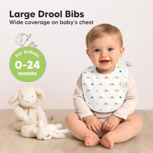 KeaBabies 8-Pack Organic Baby Bibs - Image 2
