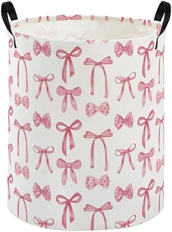Pink Laundry Basket Bowknot Hamper by DDBASKET