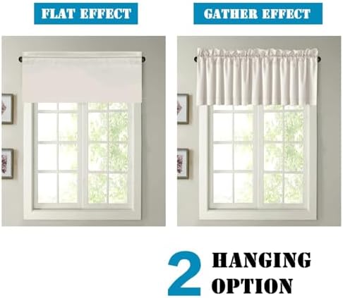 H.VERSAILTEX Blackout Valances for Windows, Kitchen Valance Curtains for Living - Image 6