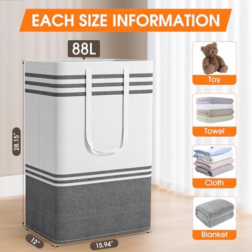 4 Pack Large Laundry Baskets, Laundry Hampers, Freestanding Waterproof - Image 2
