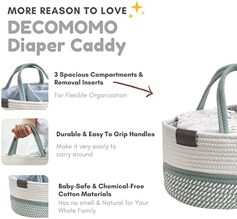 DECOMOMO XL Baby Caddy Organizer, Extra Large Diaper Caddy Basket - Image 5