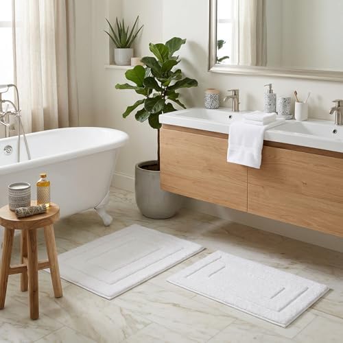 GRANNY SAYS White Bathroom Rugs Set 2 Piece, Soft Microfiber Bath Mats - Image 5