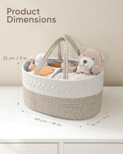 Maliton Extra Large Diaper Caddy Organizer, Cotton Rope Nursery Basket - Image 2