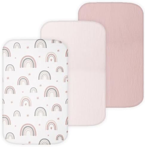 Muslin Bassinet Sheets for Angelbliss, Wayfong Baby Bassinet Bedside Sleeper by by TANSYPANDA