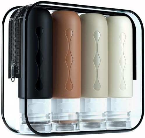 Gemice Travel Bottles for Toiletries, Tsa Approved Travel 3oz Size Containers by GemiceBeautyTools