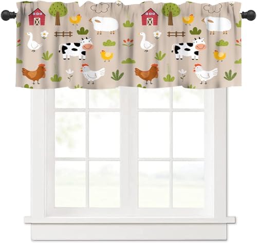 Cartoon Farm Animal Valance Curtain by AAVEUP