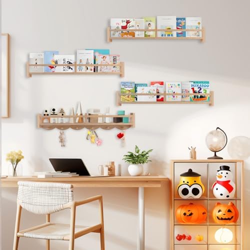 34Inch Nursery Book Shelves Wall Mounted, Floating Book Shelf - Image 4