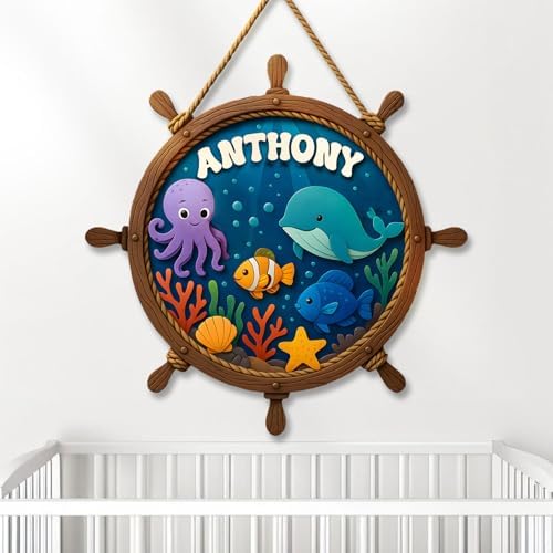 Under The Sea Name Sign for Boys and Girls Bedroom Decor – Personalized by Unknown