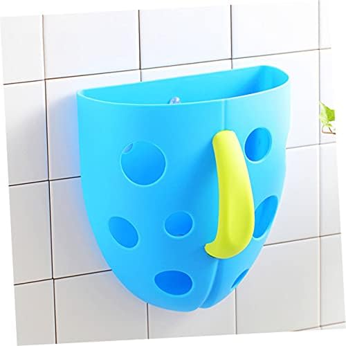 Cabilock Blue Plastic Suction Cup Bath Toy Basket - Image 3