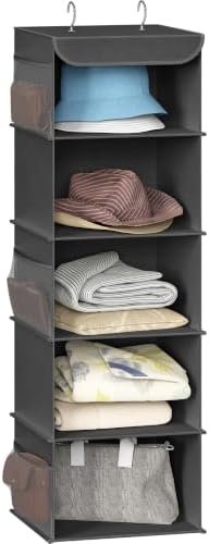 Simple Houseware 5 Shelf Hanging Closet Organizer, Dark Gray by SimpleHouseware