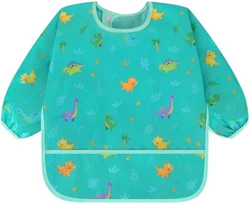 Accmor 3 Pack Long Sleeve Bibs, Baby Smock Waterproof Sleeved Bib Smock - Image 2