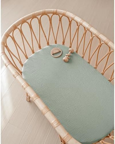 Konssy 2 Pack Muslin Bassinet Sheets - Image 5