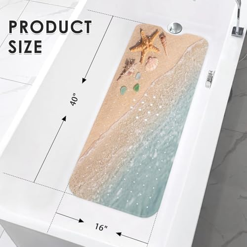 Bathtub Shower Mat 40X16 Inch, for Toddler, Ocean Sea - Image 2