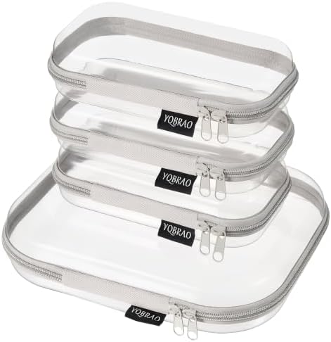 YQBRAO 4-Piece Clear Hard Shell Zipper Case Set, 1M 3S by Unknown