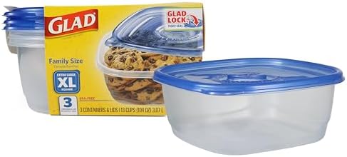 Glad GladWare XL Square Food Storage Containers, 104 Oz by GladTrashFoodStorage