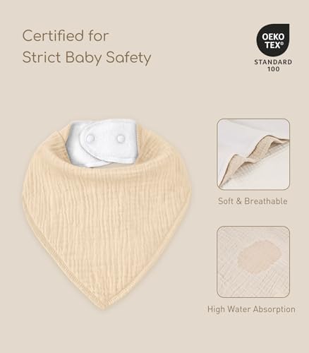8 Pack Muslin Baby Bandana Bibs - Image 5