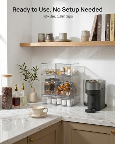 Vtopmart Clear Stackable Storage Drawers Set of 5, Plastic Organizer Bins - Image 2