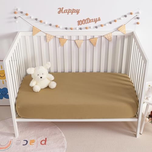 NTBAY Crib Muslin Fitted Sheets, 2 Pack, 28 x 52 - Image 5